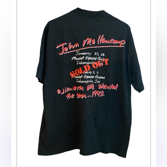 Sportswear John Cougar Mellencamp concert T-shirt 1992‎  Indianapolis  size XL - Picture 2 of 9